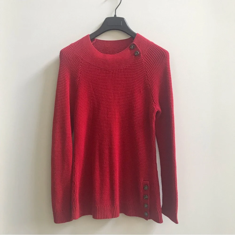 Pendleton Red Pull Over Knit Sweater Size Medium.